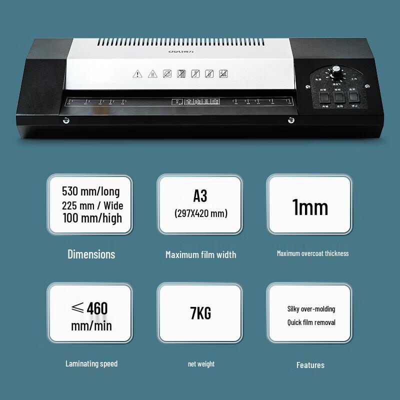 Deli A3/A4 Commercial Laminator 3890 CN Plug (adapter Included)