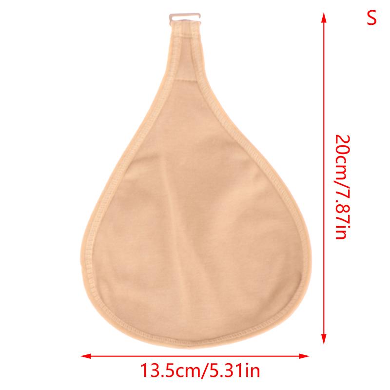 Portable Soft Breathable Cotton Breast Prosthesis Protective Pocket Hook Case For Mastectomy Fake Breast Care Bags
