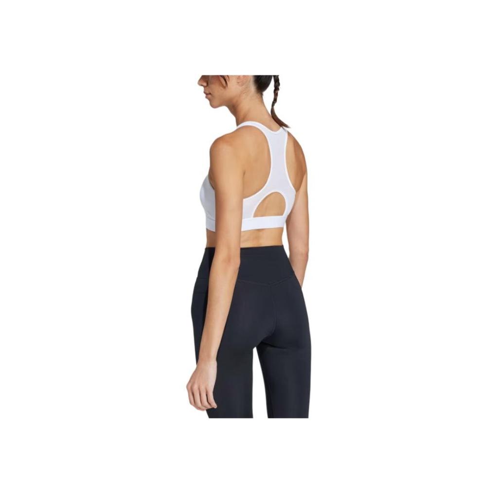 Adidas Powerreact Aeroready Training Removable Padding Slim Fit Stylish Moisture-Wicking Medium Support Zip Sports Bra Women Sports Bra JJ2675
