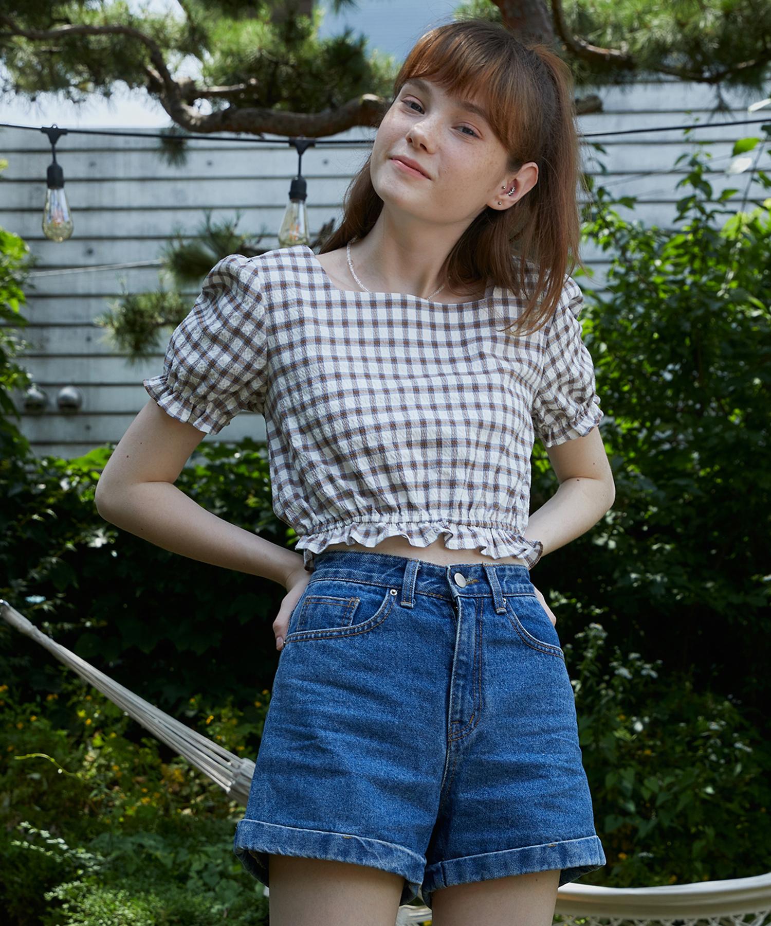 Dear Fear Frill Crop Blouse Ivory Top Label/Free