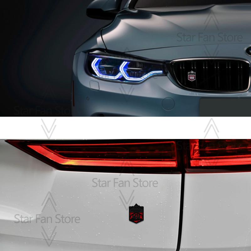 Metal Mountain Cross-country 4X4 Grille Badge Pattern Stickers Car Trunk Body Emblem Decal For Jeep Wrangler Chevrolet Toyota FJ ALW1