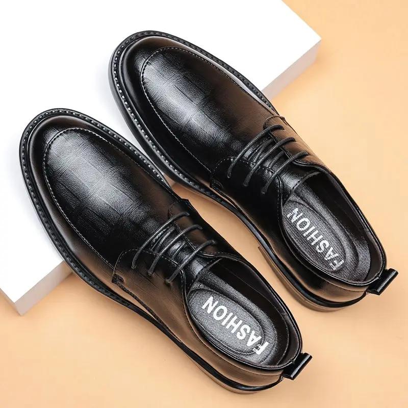 Fashion Office Leather Brogue Shoes for Men Lace Up In Promotion Adults Footwear Offer Man Casual Shoe Classic Original Common Designer