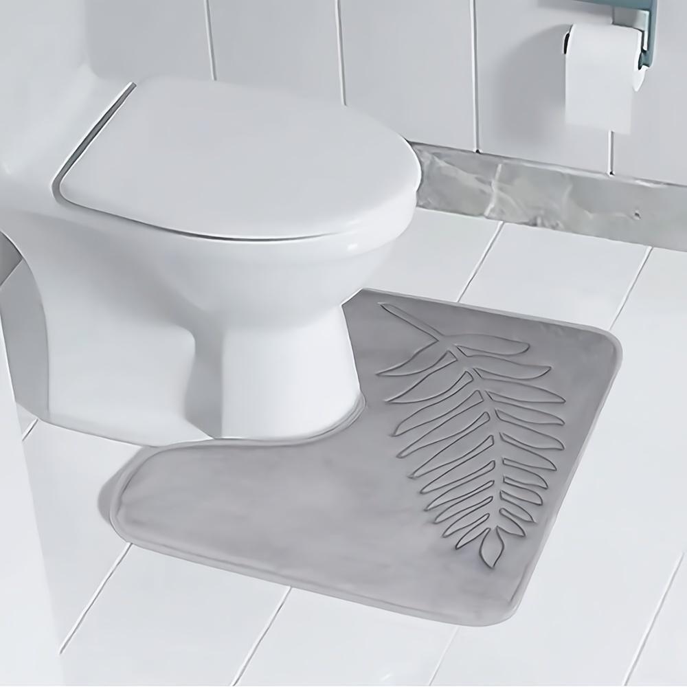 Soft Absorbent Non-slip Simple Solid Color Fern Leaf Embossed Memory Sponge Floor Mat - Bathroom Floor Mat Home