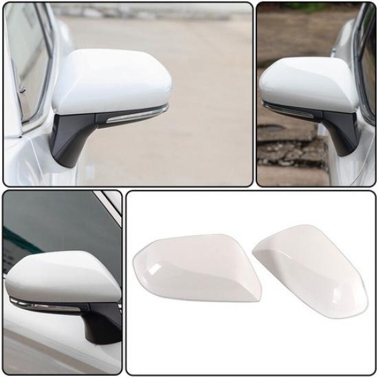 Pair Door Side Wing Mirror Cap Cover Pearl White For Toyota Camry 2018-2023 2022