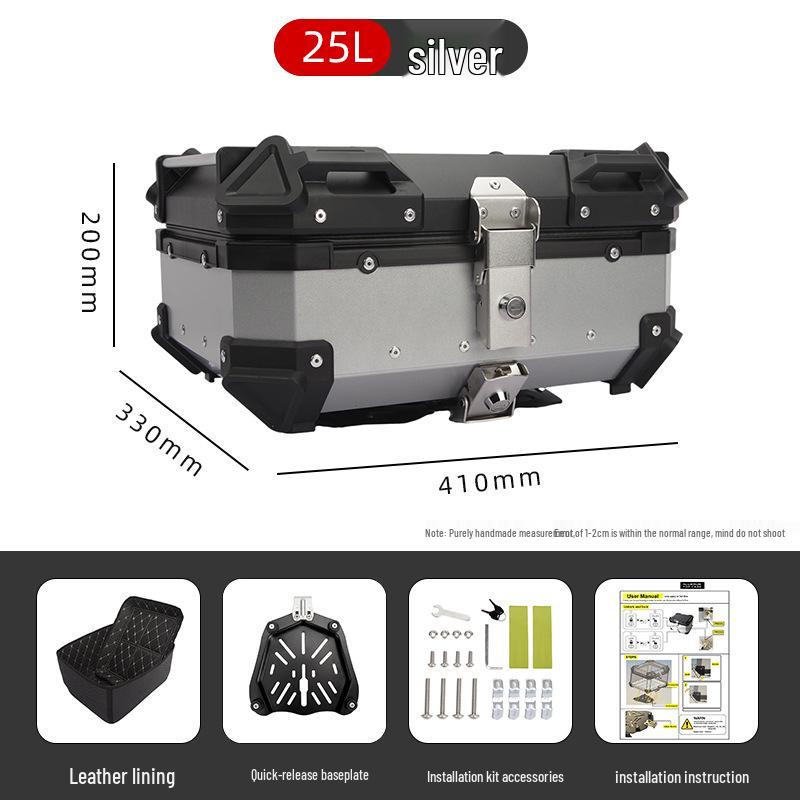 28L-100L Aluminum Motorcycle Waterproof Top/Side Boxes