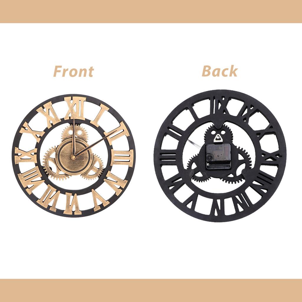 Industrial Gear Wall Clock 30Cm Golden Decorative Hanging Clock For Living Room Bedroom Kitchen Retro Creative Timepiece