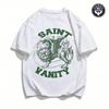 SAINT VANITY Koszulka Oversize z Graficznym Nadrukiem Grunge Męska Damska 2026 Streetwear Y2K Vintage Bawełniana z Krótkim Rękawem