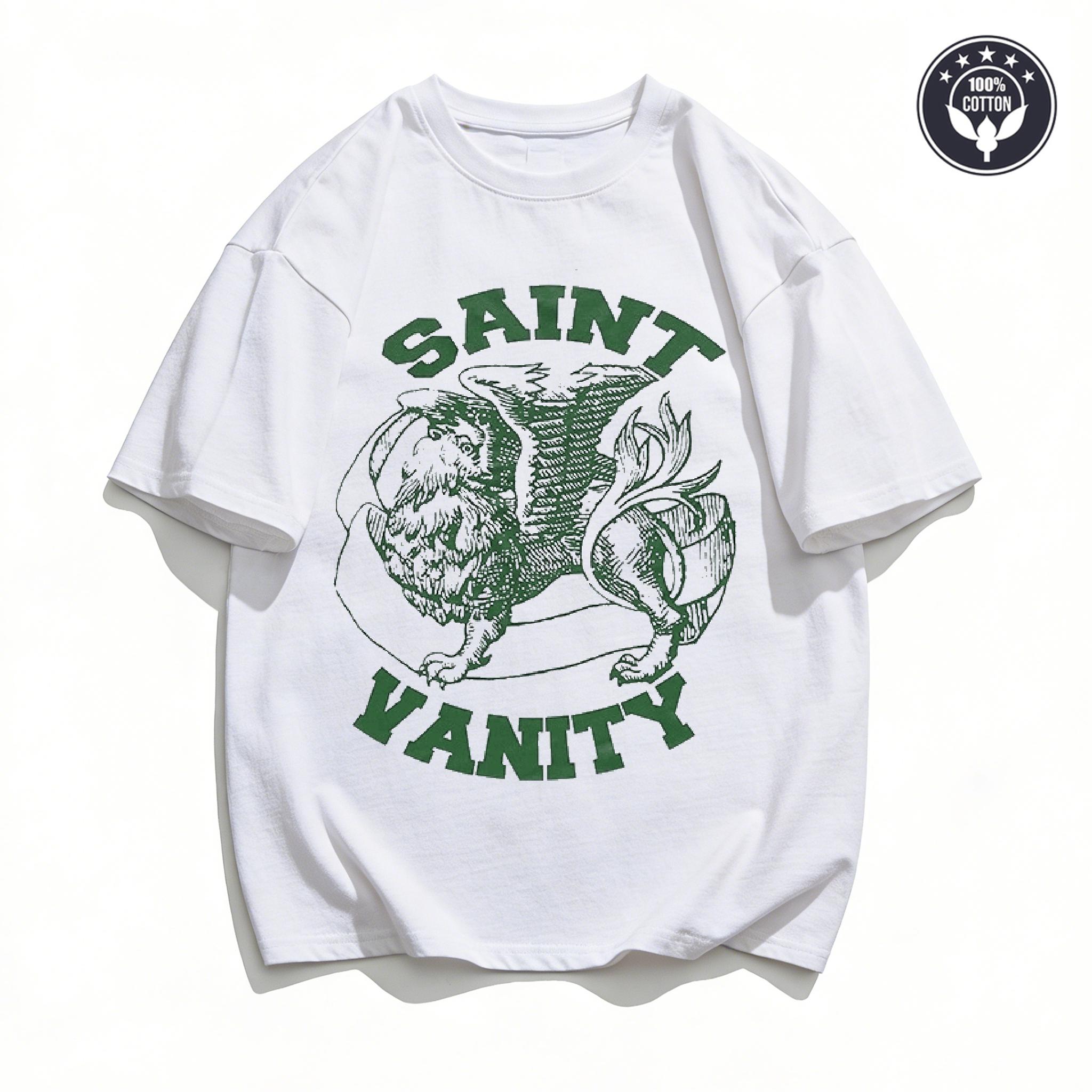 

SAINT VANITY Grunge Graphic Oversized T Shirt Men Women 2026 Streetwear Y2K Vintage Cotton Short Sleeve Tee S