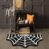 Stylish Halloween Rug Lantern Thick Bath Mat Spider Web Bathroom Rug Gothic Pumpkin Fluffy Bedroom