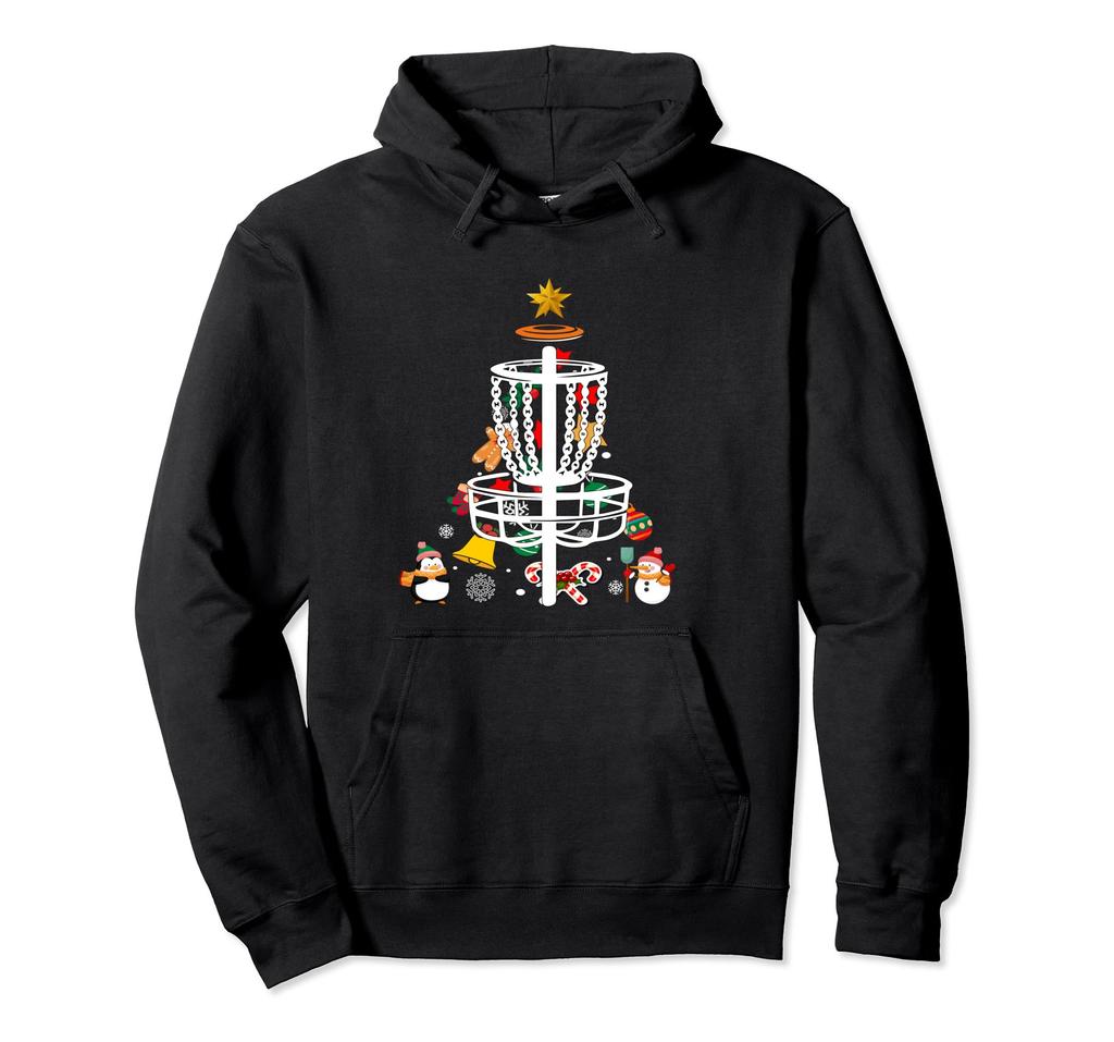 Disc Golf Frisbee Christmas Ornaments Tree Christmas Lights Hoodie
