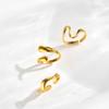 Minimalist Geometric Stainless Steel Ring for Women Wavy Water Drop Rings Gold Plated Daily Jewelry Gift