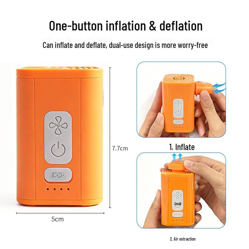 Rechargeable Dual-Use Electric Pump: Portable Inflator for Sleeping Pads, Camping, and Swimming Rings.