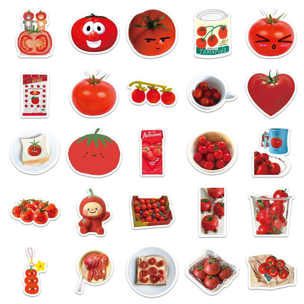50 Tomato Plant Pattern Stickers - Trendy Fun for Journals, Luggage & DIY