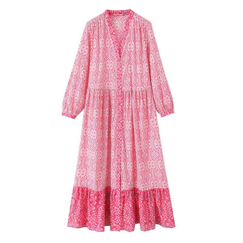 

Kaslead New Arrival Women s Clothing Fashion Style Fashion Loose Print Midi Skirt Dress 5029077 Color L