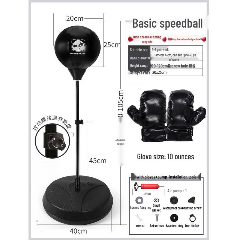 Set de Box Viteză Multifuncțional pentru Copii: Sac de box vertical, Tumbler gonflabil și Mănuși.