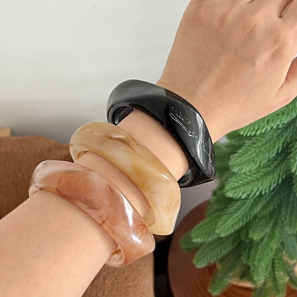 Europe American Style Irregular Wide Bracelet Bohemian Retro  Hand Ring Acrylic Bangle  Decoration