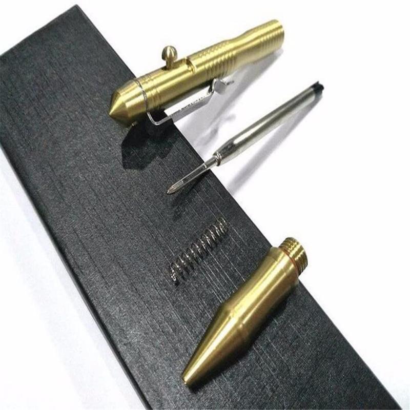 Retro Style Brass EDC Pocket  Pen Sturdy Portable Exquisite Matte Surface Classic Ballpoint Pen