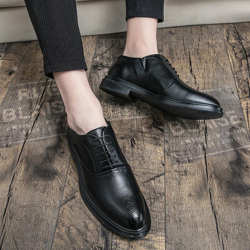 Men Dress Shoes Men's Leather Breathable Formal Business Derby Shoes Man Casual Shoes