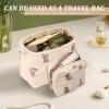 2 Pcs Cute Aesthetic Makeup Bag Set Soft Corduroy Cosmetic Bag Set with Canvas Lining Portable Travel Toiletry Bag Set for Women