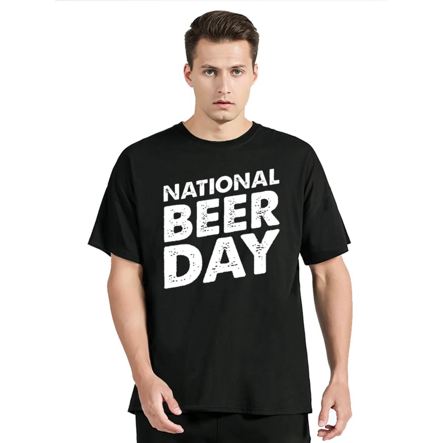 

International Beer DAY Graphic T-Shirt Men s Clothing Oversized Tshirt Drinking Pa-rty Y2k Fashion Clothes Streetwear T Shirt XXXXXL чорний