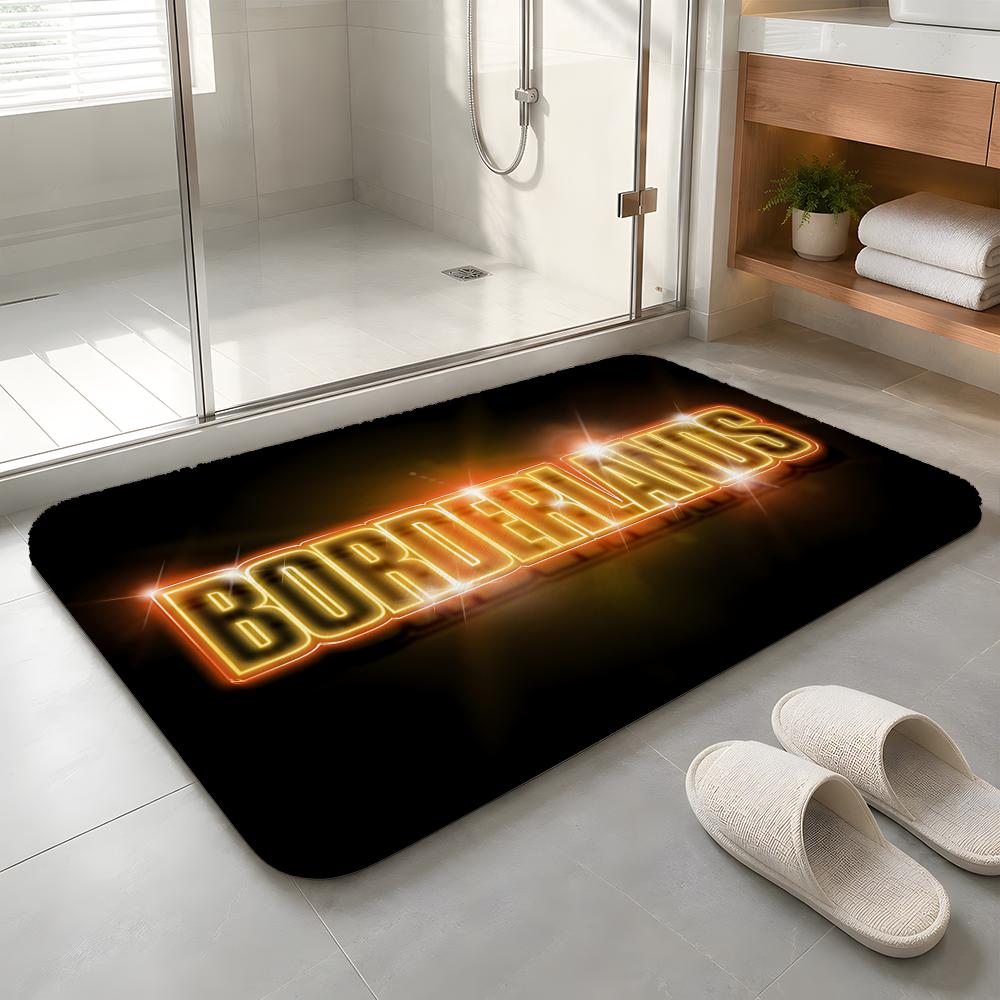 Classic B-Borderlands-Games Floor Mat Machine Washable Soft Flannel Area Rug, Non-Slip Absorbent Floor Mat for Living Room