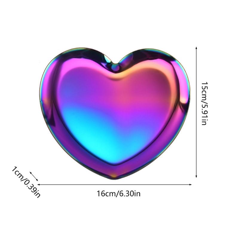 Bandeja de joias em formato de coração, pequenas bugigangas, prato, bandeja para chaves, organizadores de exibição para brincos, anéis, pulseiras, relógios, colares