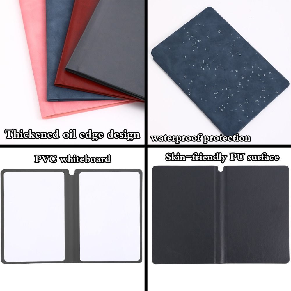 High Quality A5 Whiteboard Notebook Leather Reusable Erasable Memo Pad with Whiteboard Pen/Erasing Cloth Writing Board Students