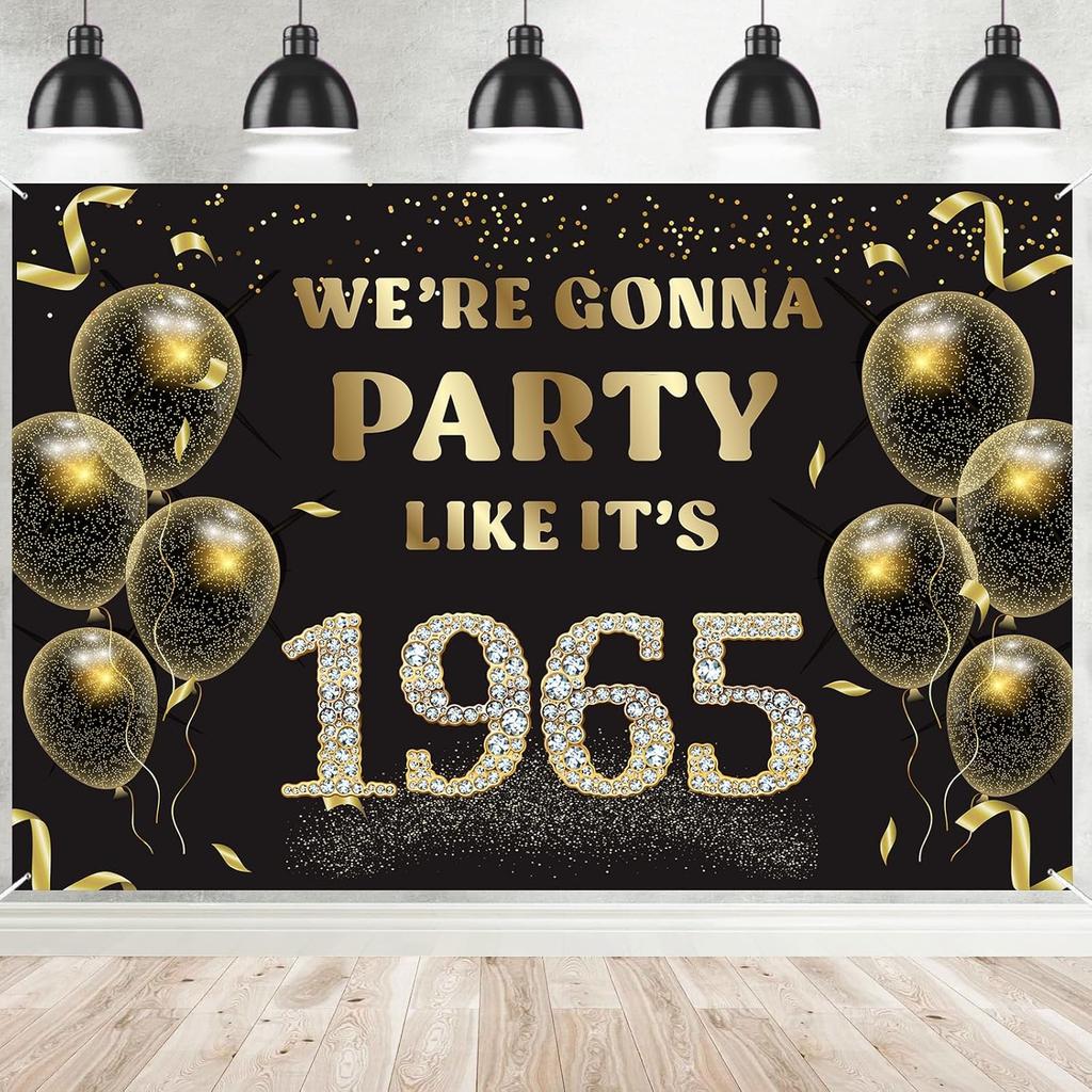 We’re Gonna Party Like It’s 1975 Birthday Banner Backdrop, Cheer To 50 Years Birthday Banner, 50th Birthday Party Supplies for Men Women