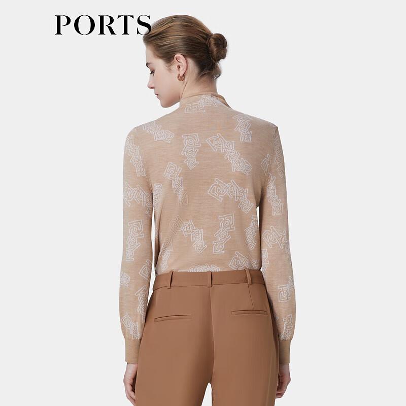 PORTS Women's 'Rhythm LOGO' Semi-High Collar Wool Sweater