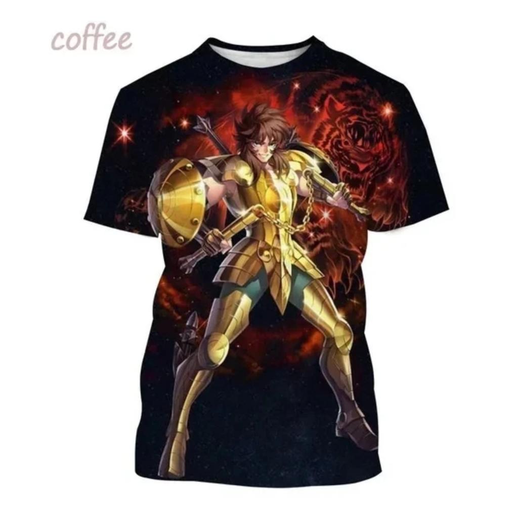 2024 Den nyeste sommerens mote Harajuku Barne tegneserie Toppselgende Saint Seiya Trykket T-skjorte 3D Unisex Kortermet Topp
