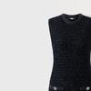 Karl Lagerfeld Minimalist Versatile Travel Solid Color Round Neck Short Casual Sleeveless Dress Women dresses Blue 236L1371