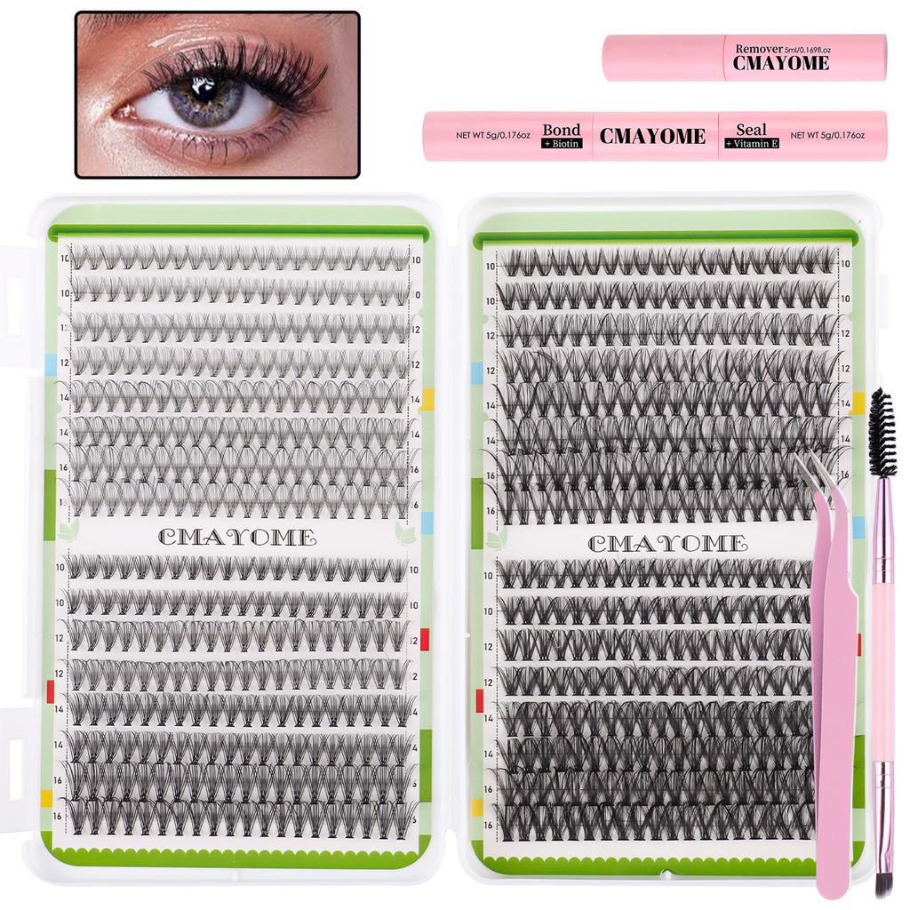 Diy Segmented Single Cluster Of Hair 10-16Mm Large Capacity D Roll Eyelash Glue Set
