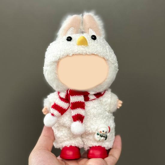 Mini Plush Doll Clothes Sweater Hat Dress Soft Doll Outfits Easy Wear Christmas Halloween Clothing for 17cm Dolls