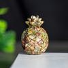 Natural Crystal Resin Pineapple Figurine With Lucky Symbol For Office Desk Decor Gift For Friends
