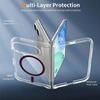 Coque pour iPhone Duo, Antichoc Anti-Rayures Transparent avec Anneau Magnétique Bordeaux