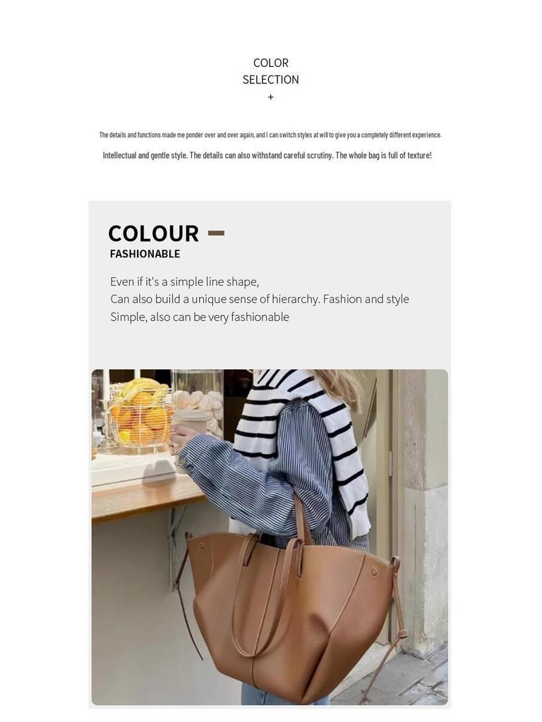 2024 Nový styl Dámská kožená taška tote - Velká kapacita, Lehký luxus, Všestranný design