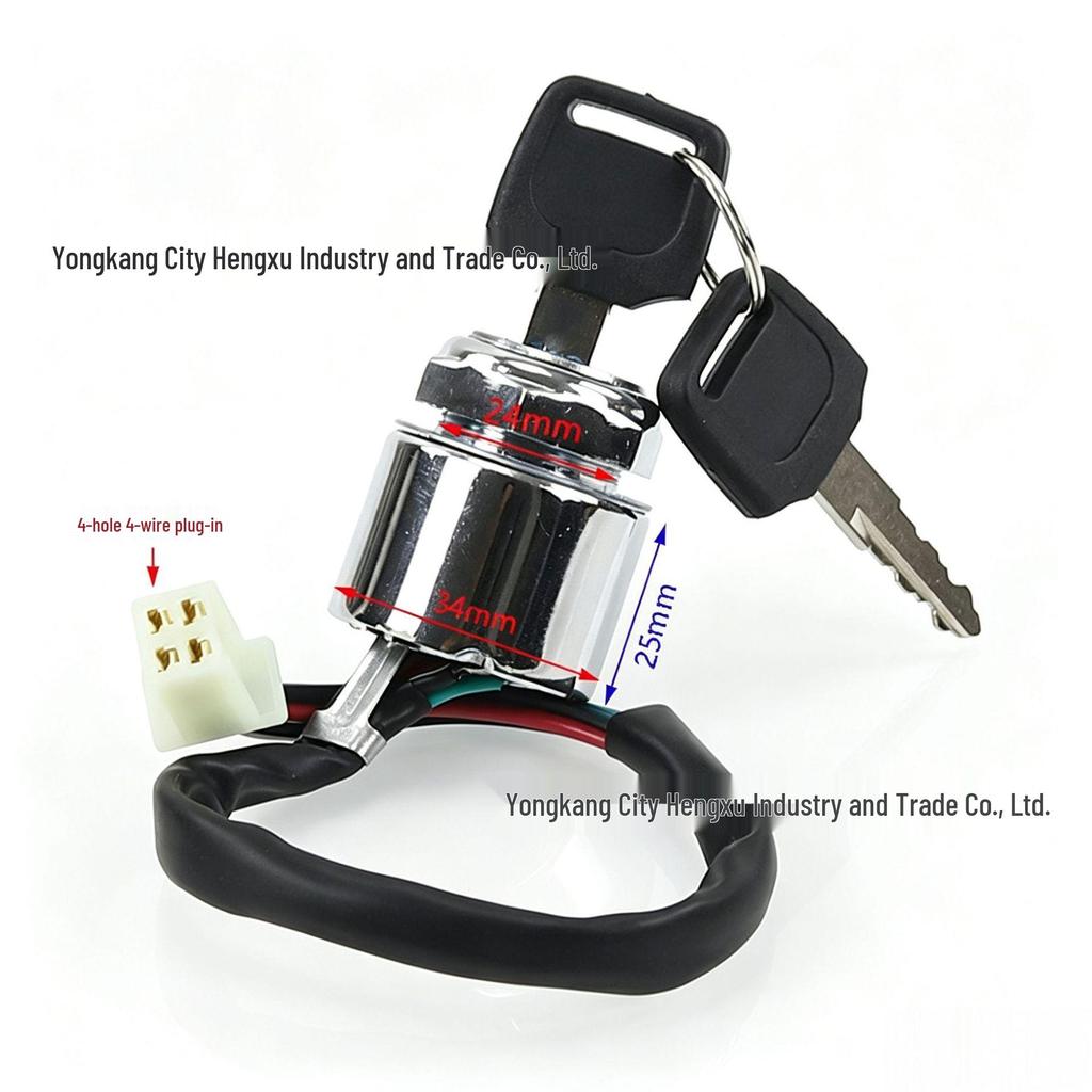 Electric Lock Start Switch for ATV Beach Buggy Off-Road Karting - 2-Speed, 4-Wire Key