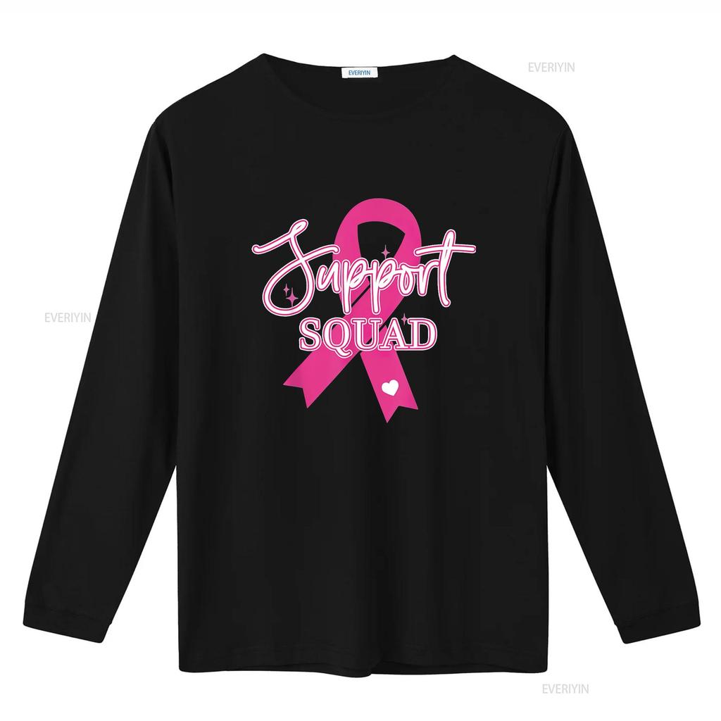 Womens Support Squad Breast Cancer T Shirt Black vintage Washed streetwear Top For Everyday Wear graphic Unisex fashion homme