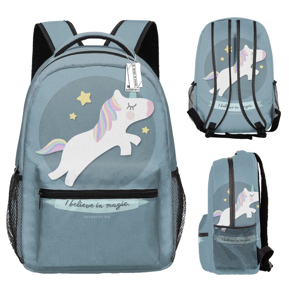 Classic Kpop Youthful School Bags Unisex Cool Unicorn Travel Bags 3D Print Oxford Waterproof Notebook Shoulder Backpacks