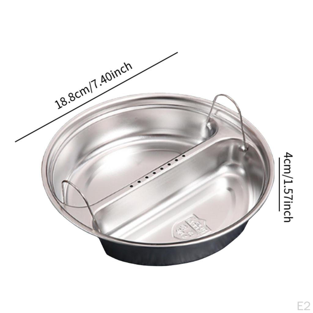Divided Food Steamer Tray Cooker Pot Multiuse Easy to Clean Steaming Stackable Round