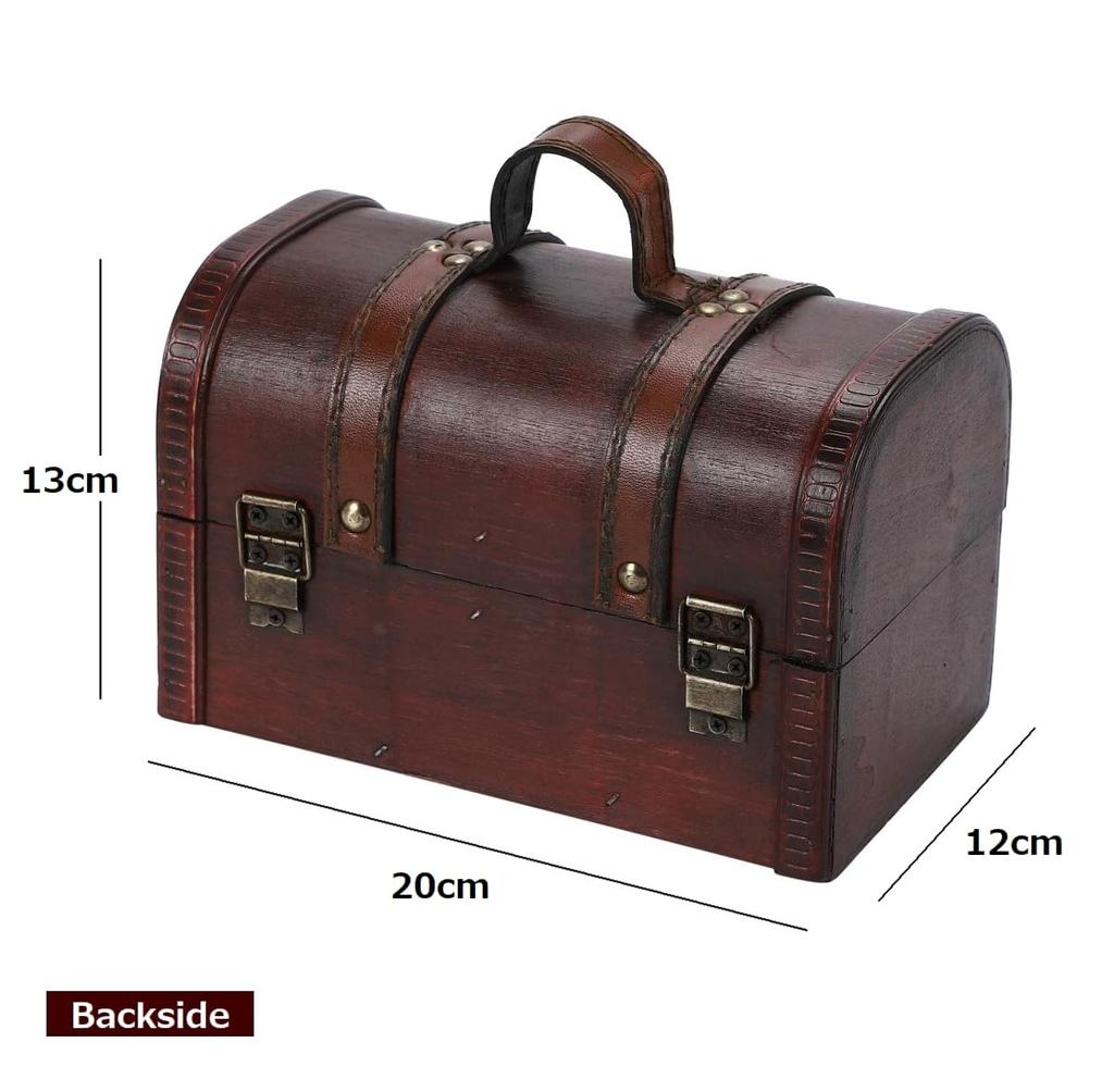 R_planning Retro Schatzkiste, Antike Holz-Aufbewahrungsbox, Gewölbt mit Griffen