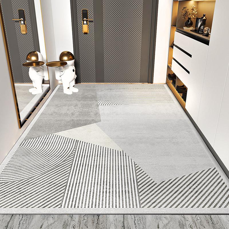 

Входной коврик Светлый роскошный домашний коврик для двери Грязеотталкивающий входной коврик Коврик для пеленания обуви Серый входной ковер 80*120CM