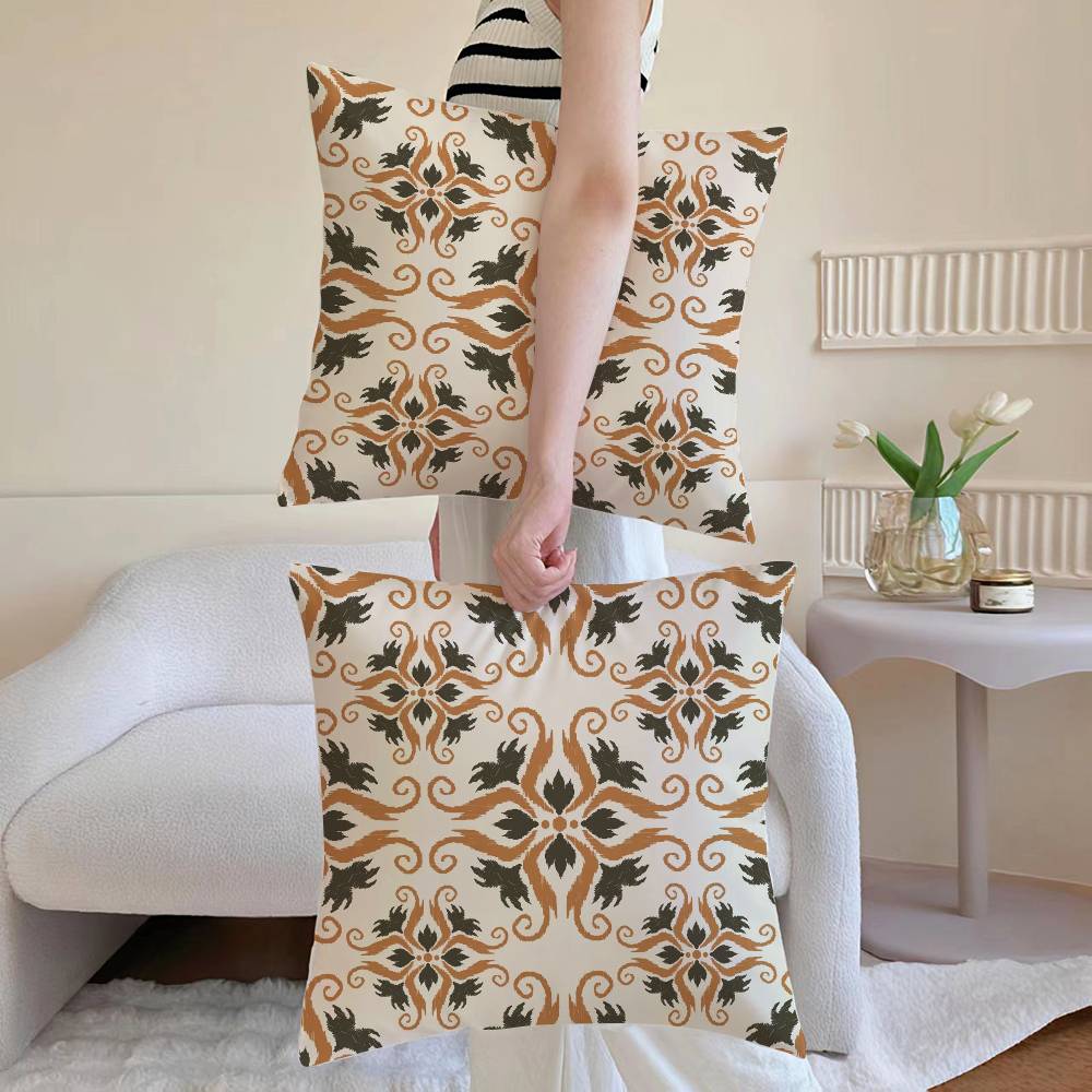 

Bohemia Pillow Case Sofa and Living Room Decorative Cushion Covers Dust-proof and Mite-proof Invisible Zipper 12x12Inch