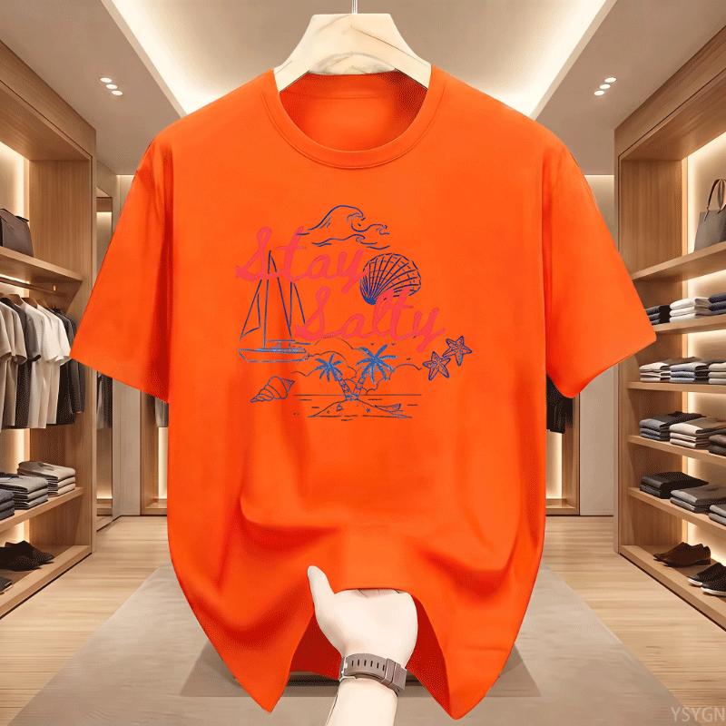 Stay Salty Graphic Tee Beachy Summer Cotton T Shirt Casual Round Neck Printed Short Sleeve Tshirts Unisex Comfortable Clothing