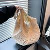 New Trend Women's Bag Crochet Handbag Retro Knitted Solid Color Hollow Top-handle Tote Bag Travel Shopper Shoulder Bag CLE