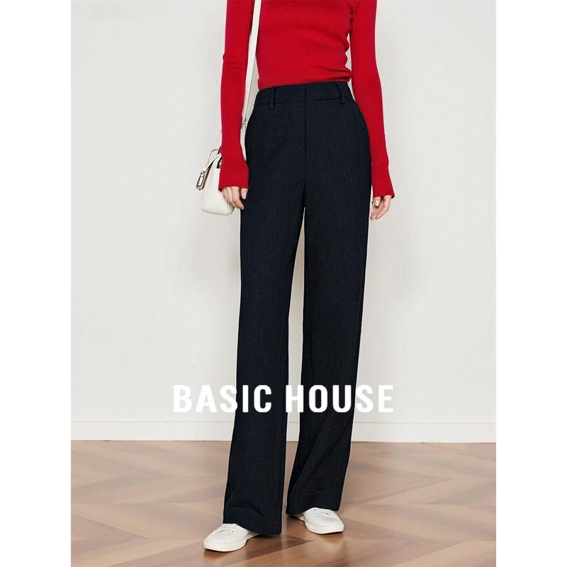 Basic House Women s Commuter High-Waist Straight-Leg Suit Pants XL