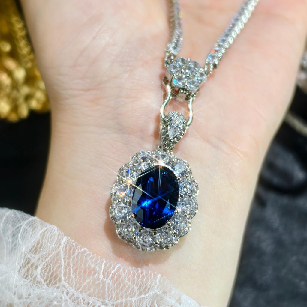 Trendy Luxury Sparkling Cubic Zirconia  Color Jewelry Sets Women Noble Elegant Party Banquet Necklace/Earrings/Ring