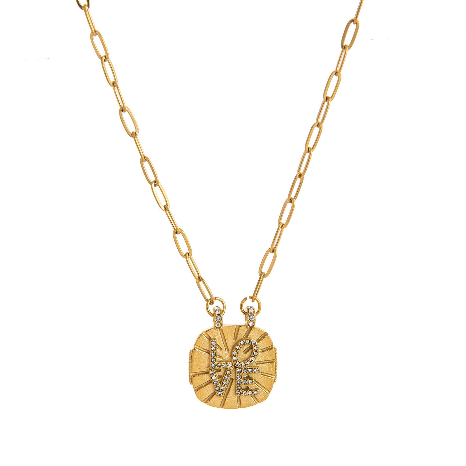 Light Luxury Love Necklace Star Tag Design Sense Niche Diamond-Encrusted Women S Versatile Sense Pendant