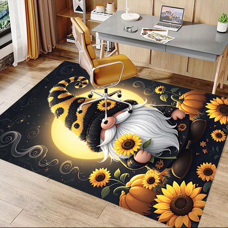 1PC Gnome Sunflower Extra Large Non-Slip Floor carpet, Office, family, bedroom, Studio - Large Area Rug Indoor Rugs, Vibrant Colors-A224