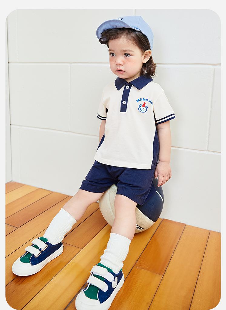 [Cotton] Mini Bala Short Sleeve Set for Boys and Girls Baby Clothes Baby Short Sleeve Shorts Summer New Style